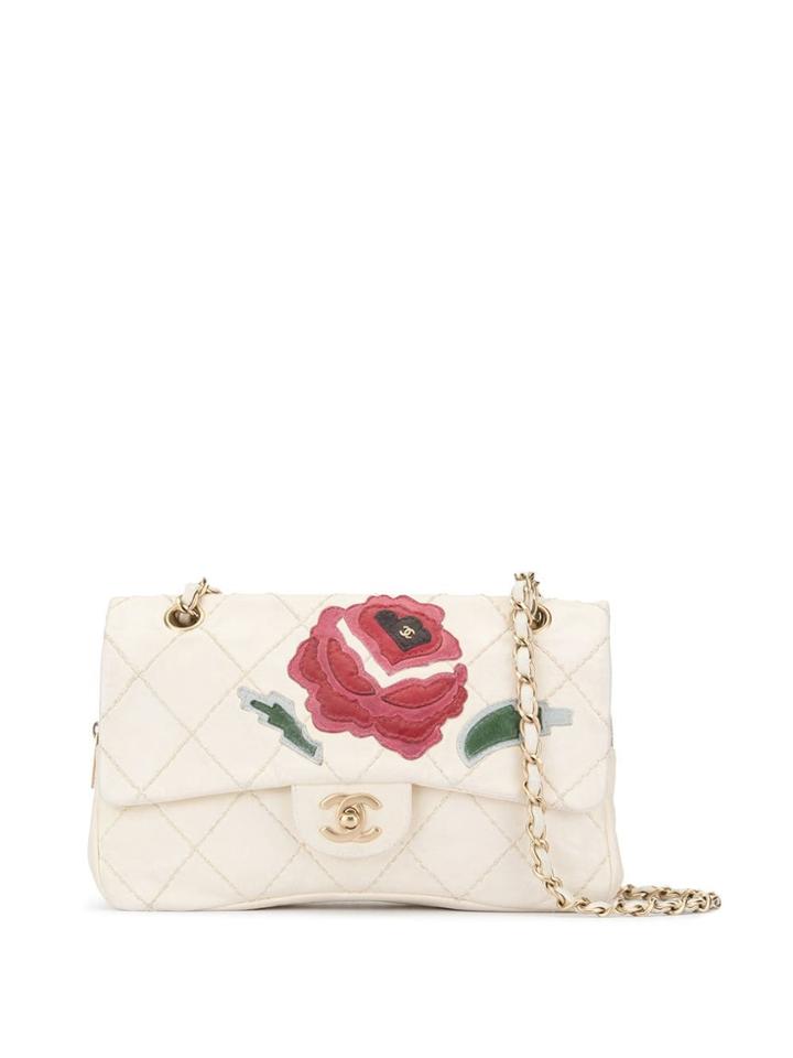 Chanel Pre-owned Wild Stitch Lambskin Flap With Rose Applique Shoulder