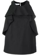 Barba Frill Trim Halter-neck Tank - Black