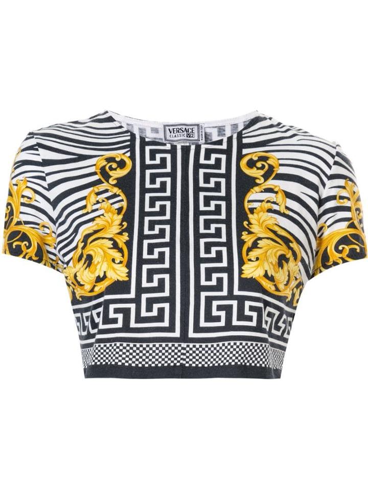 Versace Pre-owned Greek Key Baroque T-shirt - Blue