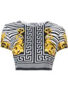 Versace Pre-owned Greek Key Baroque T-shirt - Blue