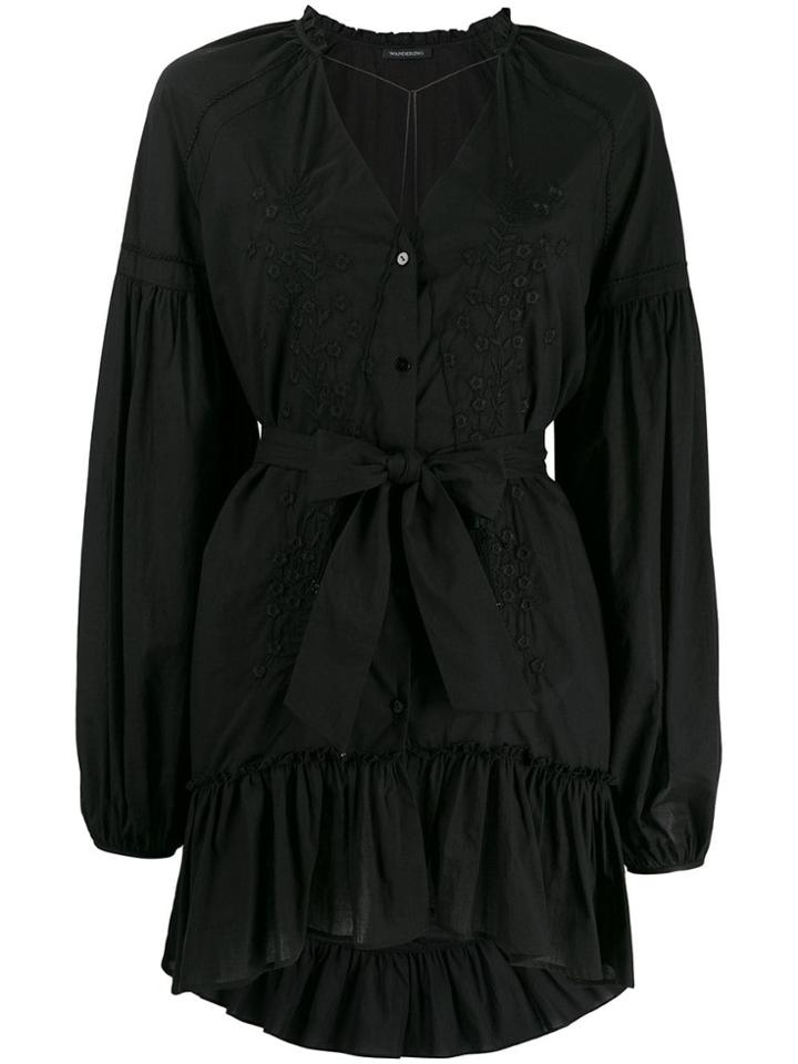 Wandering Embroidered Dress - Black