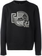 Versus Embroidered Logo Sweatshirt, Men's, Size: Xs, Black, Spandex/elastane/viscose