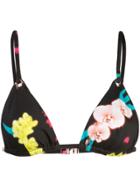 Fleur Du Mal Floral Triangle Bikini Top - Black