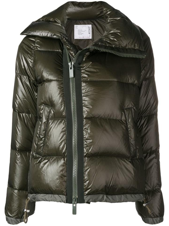 Sacai Zipped Puffer Jacket - Green