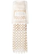 Self-portrait Crochet-lace Maxi Dress - White