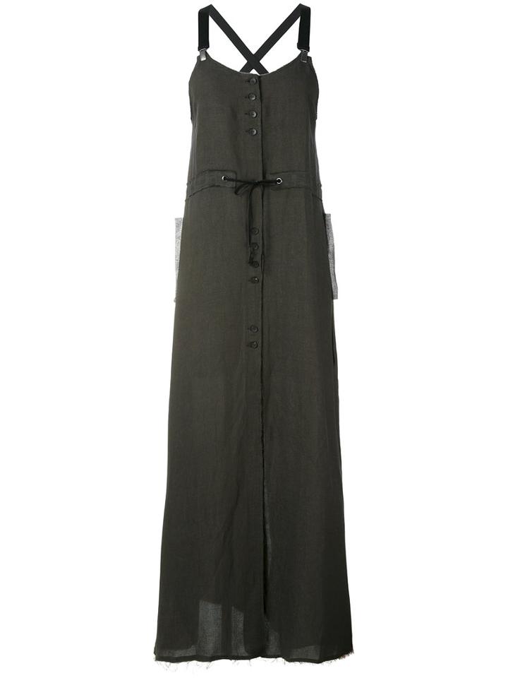 Damir Doma - Pinafore Strap Dress - Women - Linen/flax/viscose - M, Grey, Linen/flax/viscose