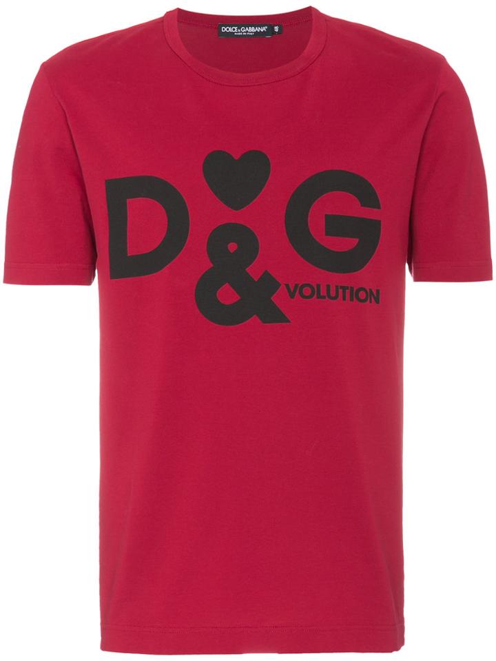 Dolce & Gabbana Heart Logo T Shirt - Red