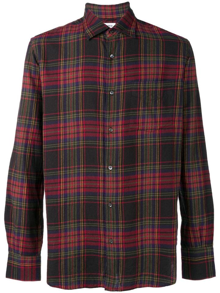 Aspesi Checked Button Down Shirt - Black