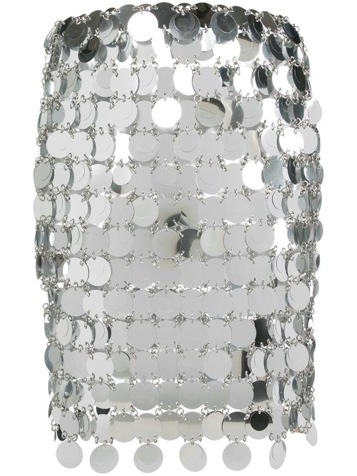 Paco Rabanne Short Sequined Skirt - Silver
