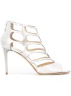 Jimmy Choo Ren 85 Sandals, Women's, Size: 36.5, Grey, Calf Leather/leather