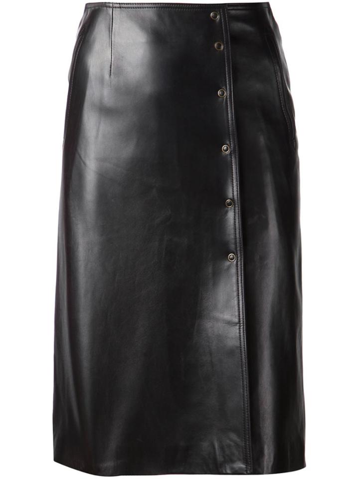 Fleur Du Mal Popper Midi Skirt - Black