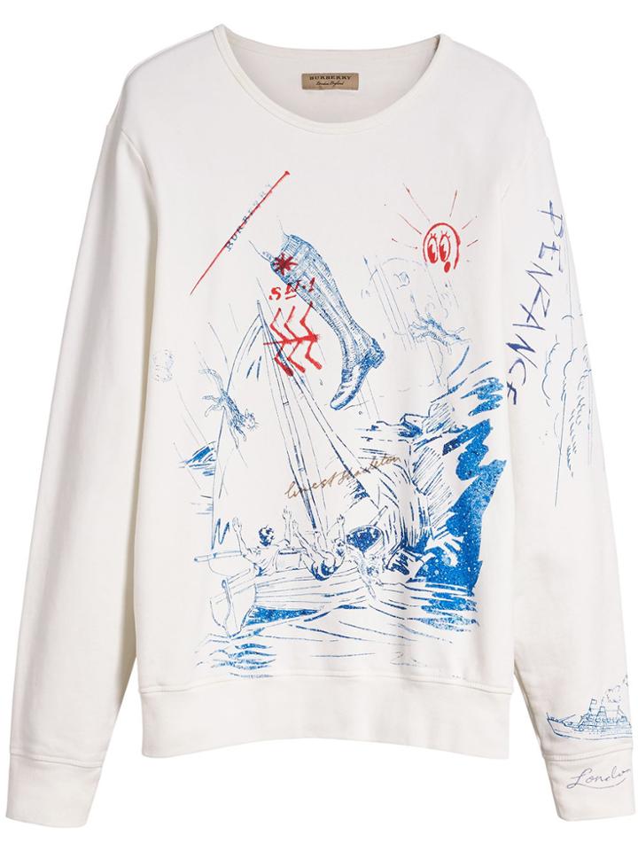 Burberry Adventure Print Cotton Sweatshirt - White