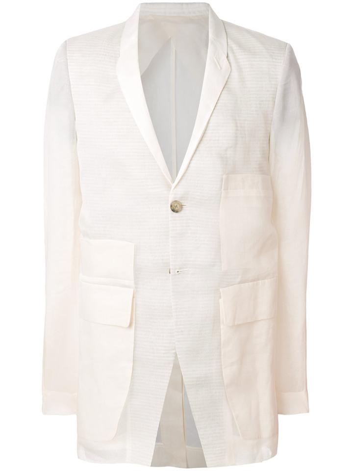 Rick Owens Striped Oversized Blazer - Nude & Neutrals