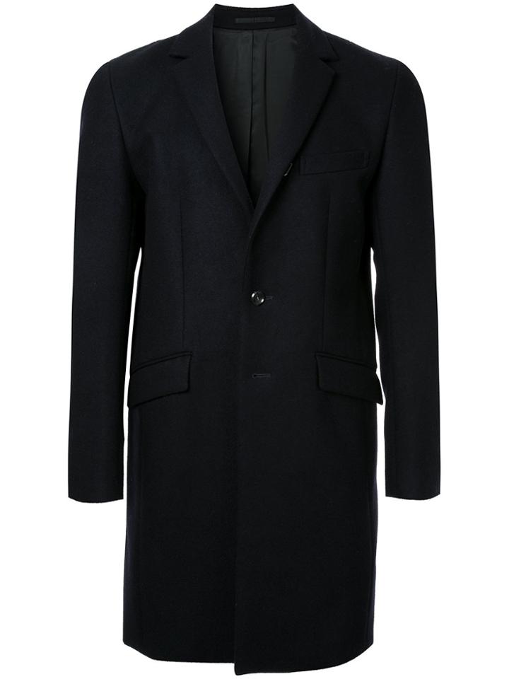 Attachment Tailored Fitted Coat - Blue