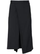 Moohong Asymmetric Draped Shorts - Black