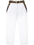 Dolce & Gabbana Leopard Trim Cropped Trousers - White