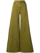 Alberta Ferretti High Waisted Flared Jeans - Green