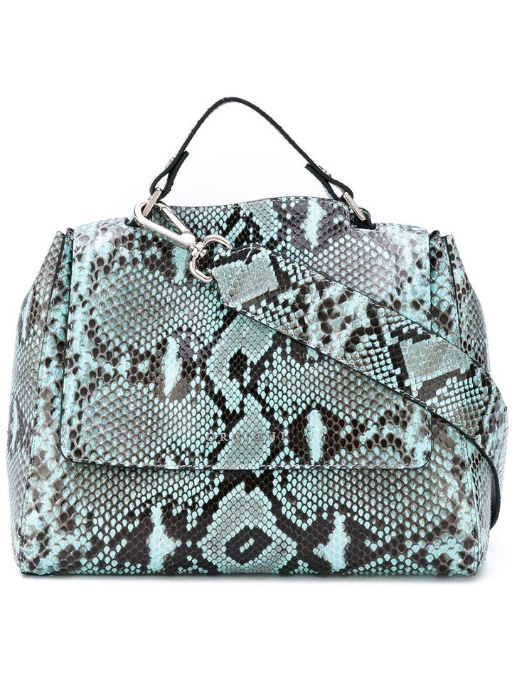 Orciani - Snake Print Shoulder Bag - Women - Cotton/leather - One Size, Black, Cotton/leather
