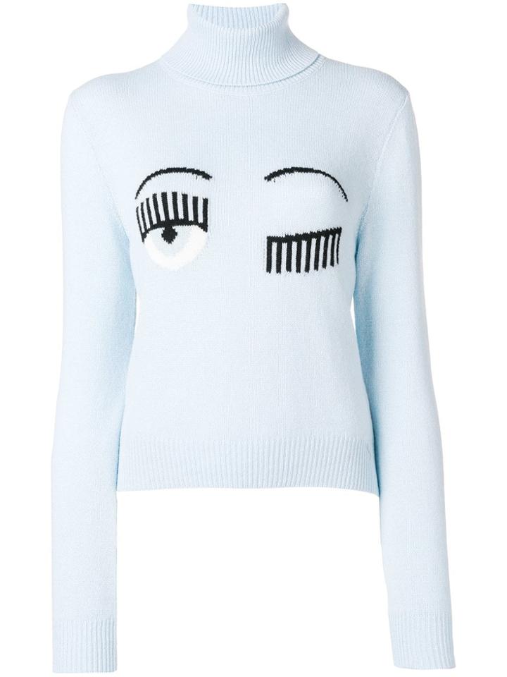 Chiara Ferragni Blinking Eye Jumper - Blue