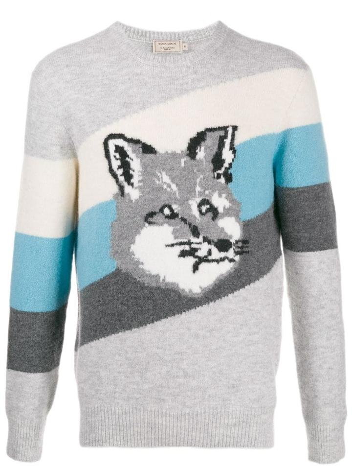 Maison Kitsuné Fox Face Jumper - Grey
