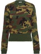 Miu Miu Knitted Camouflage Jumper - Green