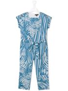 Roberto Cavalli Kids Printed Jumpsuit, Girl's, Size: 12 Yrs, Blue