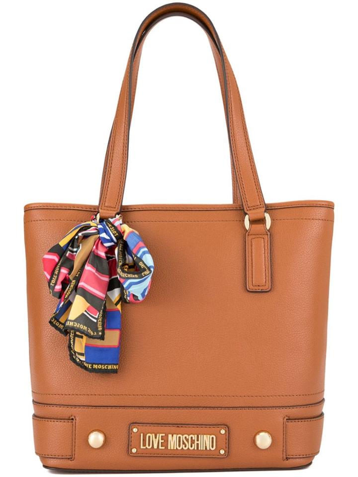 Love Moschino Scarf Detail Tote Bag - Brown