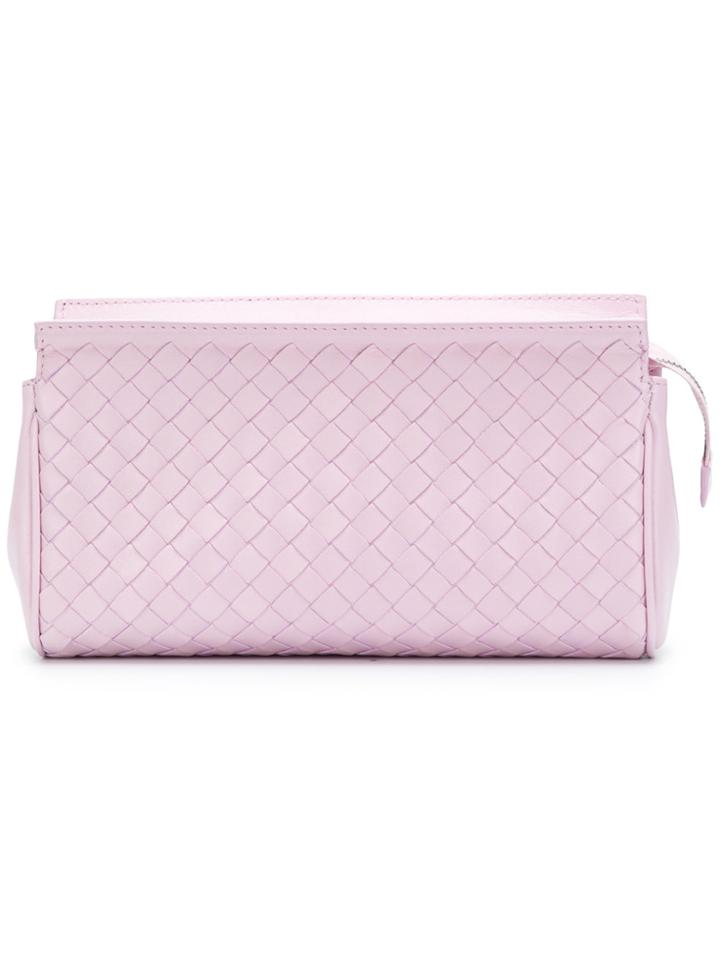 Bottega Veneta Dragee Intrecciato Nappa Cosmetic Case - Pink & Purple
