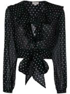 Temperley London Dot Printed Ruffle Blouse - Black
