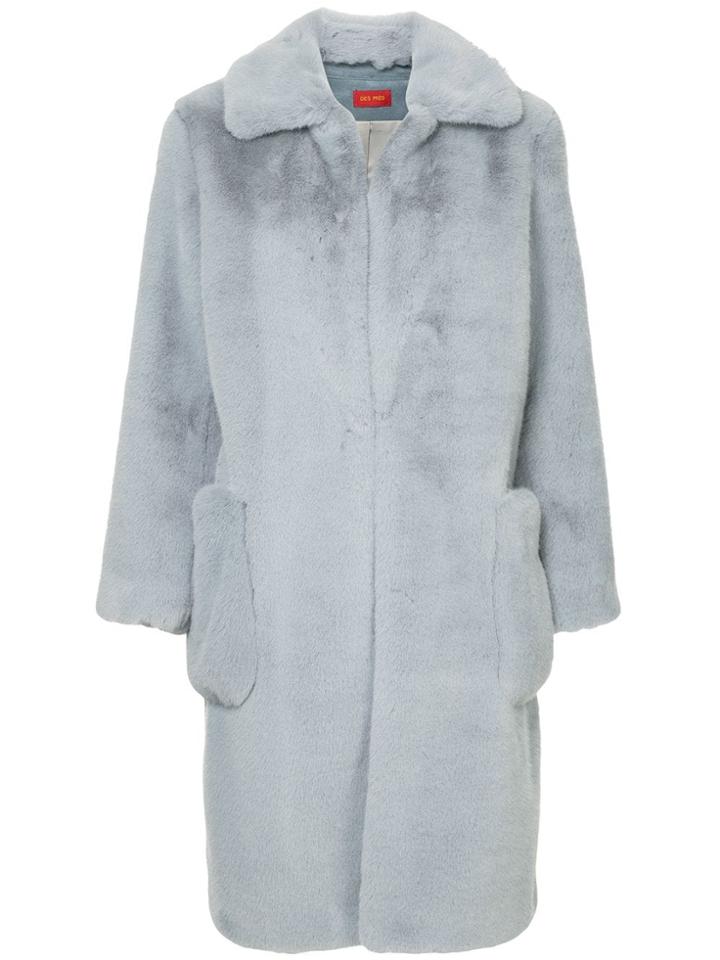 Des Prés Faux Fur Coat - Blue