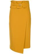 Aula Belted Midi Skirt - Yellow & Orange