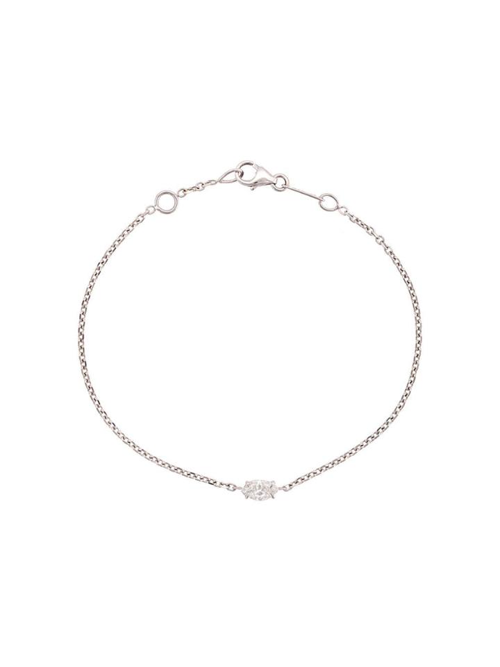 Anita Ko 18kt White Gold Marquis Diamond Chain Bracelet - Silver