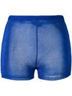 Balmain Knitted Mini Shorts - Blue