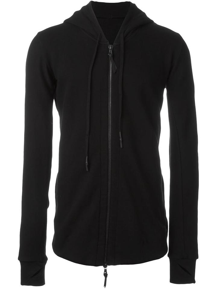 11 By Boris Bidjan Saberi Zipped Hoodie, Men's, Size: L, Black, Cotton