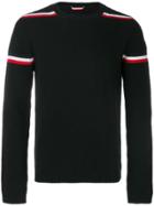 Moncler Logo Striped Sweater - Black
