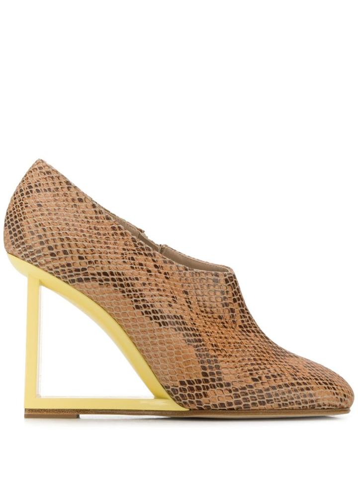 A.w.a.k.e. Mode Metallic Wedge Pumps - Neutrals
