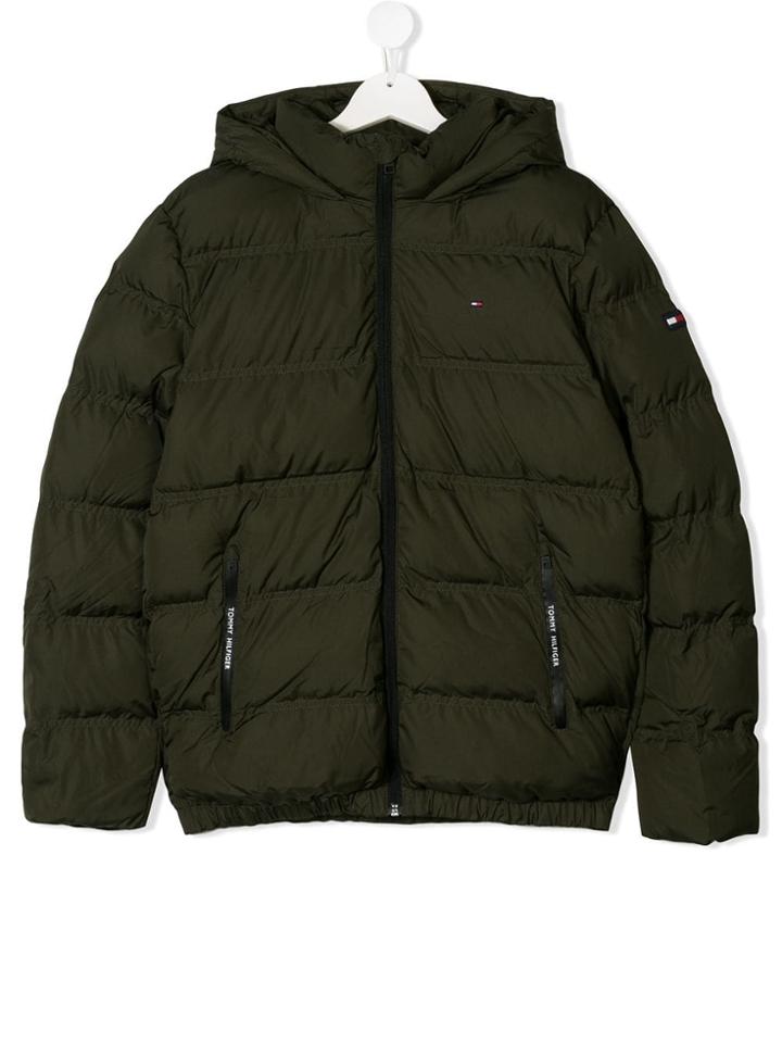 Tommy Hilfiger Junior Teen Hooded Padded Coat - Green
