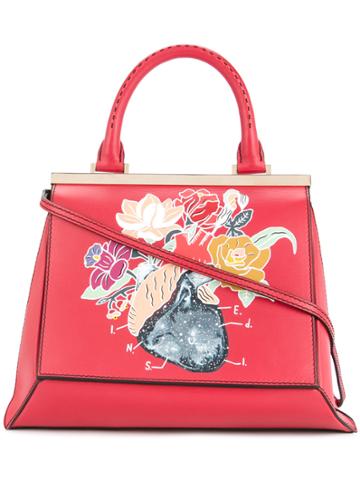 Demanumea Floral Print Tote Bag - Red