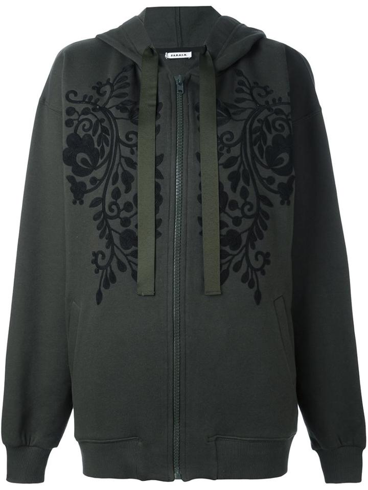 P.a.r.o.s.h. Embroidered Florals Zip Up Hoodie