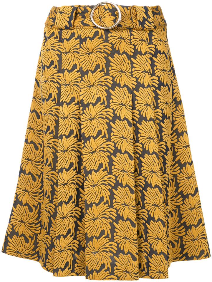 Maison Margiela Belted Jacquard Midi Skirt - Blue