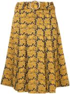 Maison Margiela Belted Jacquard Midi Skirt - Blue