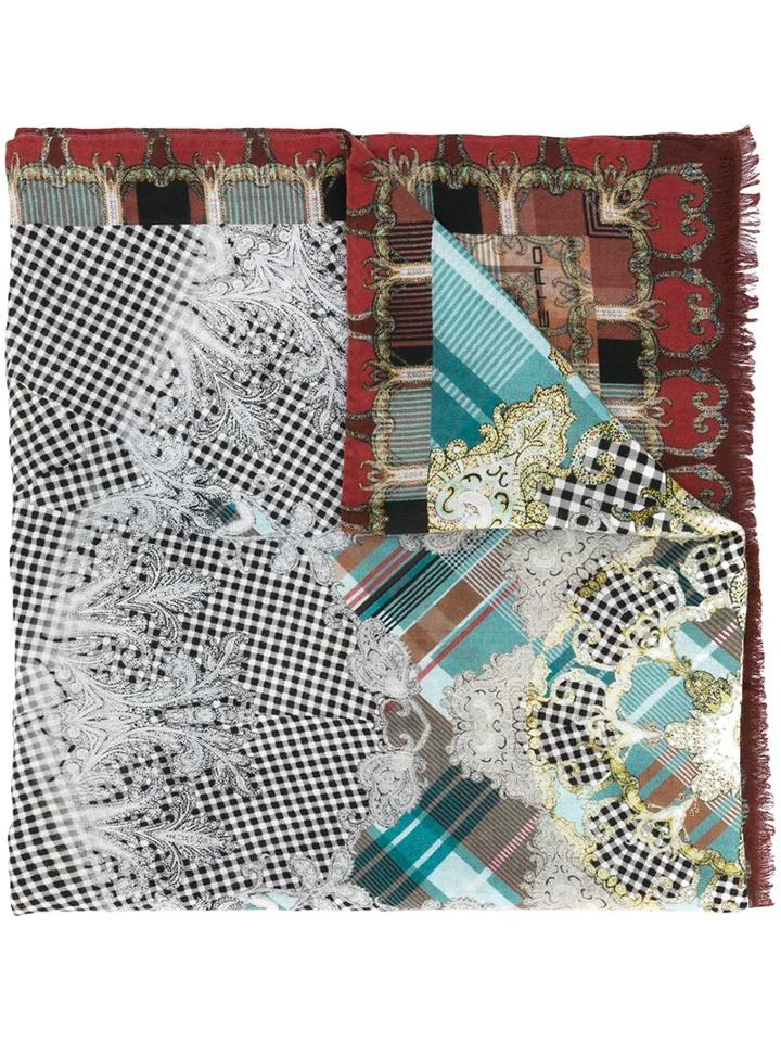 Etro Baroque Pattern Scarf, Men's, Cashmere/wool