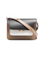 Marni Black, White And Beige Trunk Micro Leather Shoulder Bag