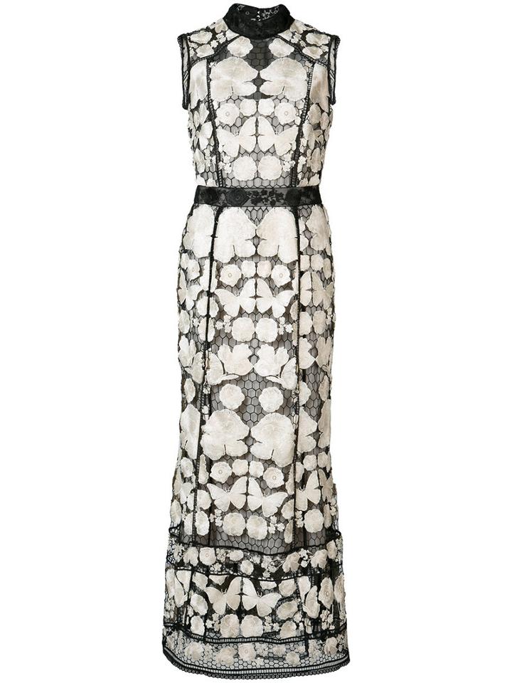 Marchesa Notte Embroidered Dress, Women's, Size: 4, White, Polyester