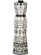 Marchesa Notte Embroidered Dress, Women's, Size: 4, White, Polyester