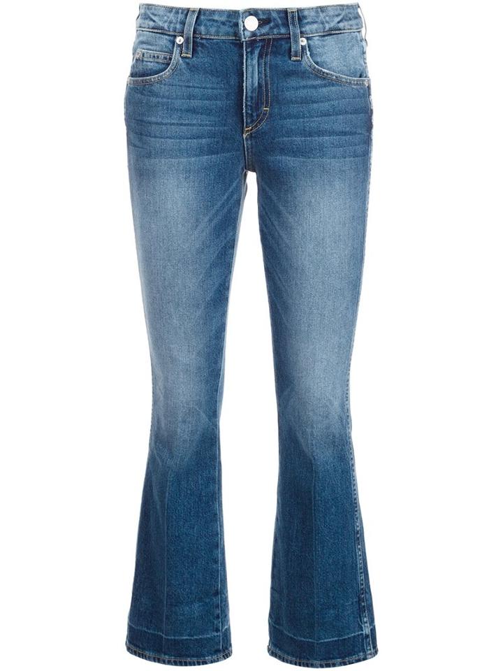 Amo Cropped Flare Jeans, Women's, Size: 28, Blue, Cotton/spandex/elastane