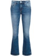 Amo Cropped Flare Jeans, Women's, Size: 28, Blue, Cotton/spandex/elastane