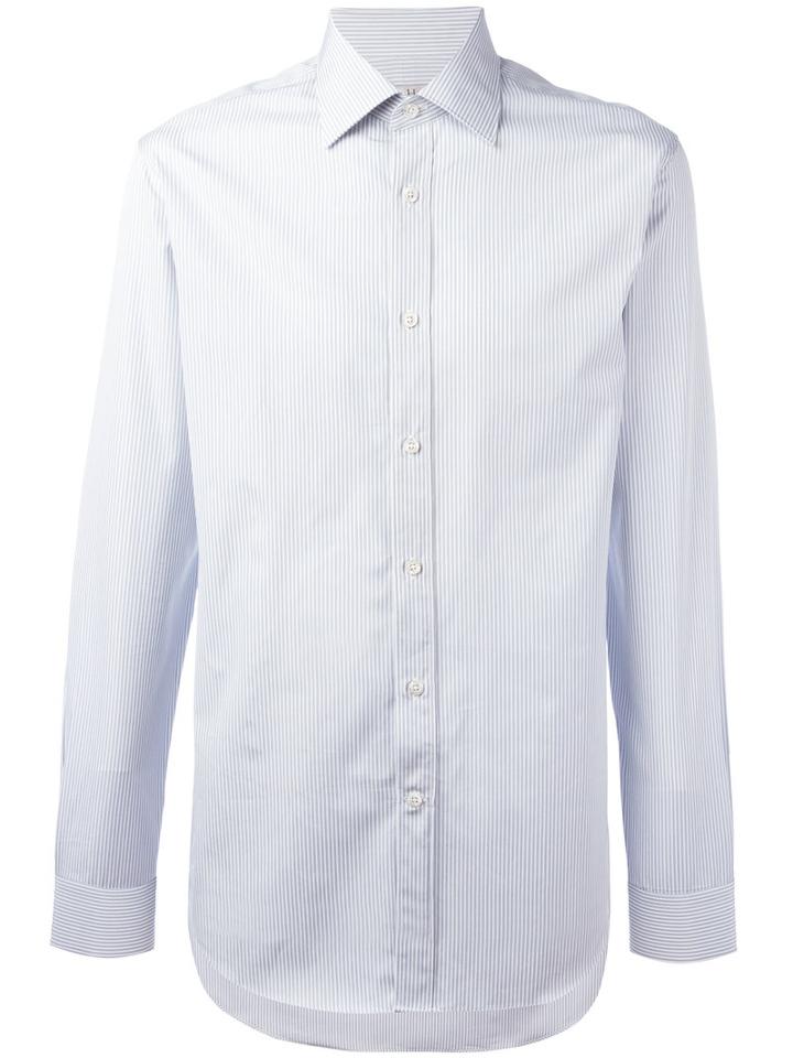 Gieves & Hawkes - Striped Shirt - Men - Cotton - 15, Blue, Cotton