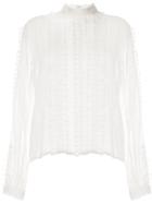 Ingie Paris Sheer Silk Blouse - White