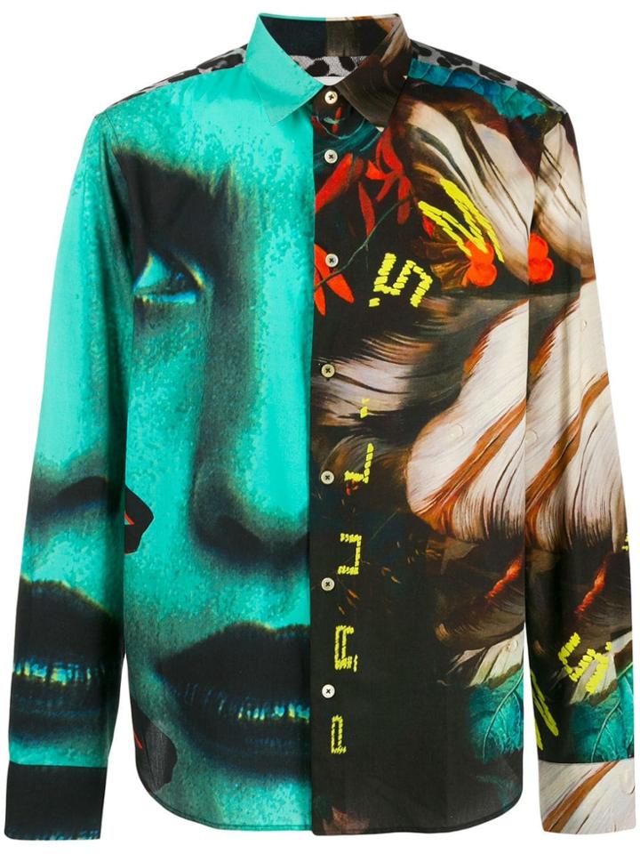 Paul Smith Colour-block Print Shirt - Black